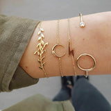New Arrival Bracelet Sets Minimalist Gold Silver Color Hollow Lotus Bangle Bracelets Gift for Women Exquisite Party Jewelry