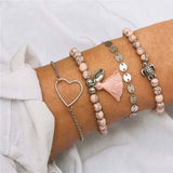 New Arrival Bracelet Sets Minimalist Gold Silver Color Hollow Lotus Bangle Bracelets Gift for Women Exquisite Party Jewelry