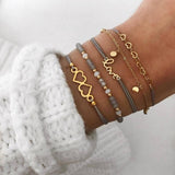 New Arrival Bracelet Sets Minimalist Gold Silver Color Hollow Lotus Bangle Bracelets Gift for Women Exquisite Party Jewelry